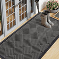 Smiry Front Door Mat Outside Entrance, Heavy Duty Outdoor Indoor Natural Rubber Doormat, Non Slip, Trap Dirt and Moisture, Easy Clean, Low Profile Patio Porch Entryway Mat, 47x23, Grey
