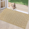 REFETONE Indoor Doormat, Front Back Door Mat 24"x36" Absorbent Rubber Backing Non Slip Door Mats, Low-Profile Resist Dirt Entrance Rugs, Machine Washable Door Rug Inside Floor Mat for Entryway, Beige
