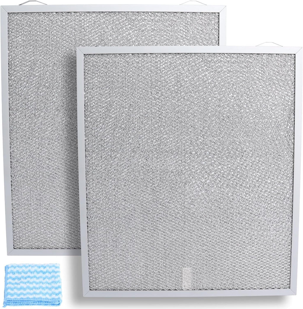 S99010430-002 Range Hood Filter 15-3/4" x 13-7/8" x 3/8", 2 Pack Aluminum Mesh Grease Range Hood Filter Compatible with Broan Nutone Kitchen Exhaust Fan Filters 4512880 99010430-002