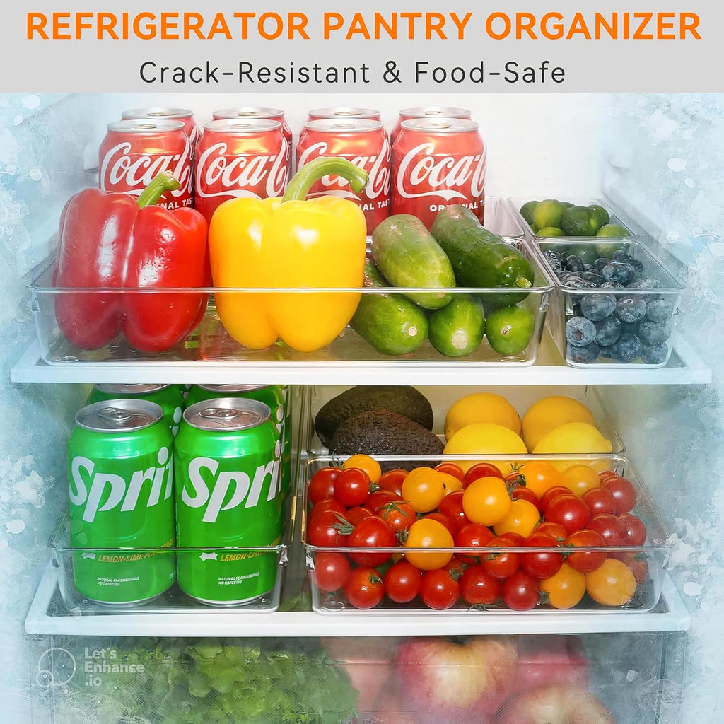 6 Pack Large Clear Plastic Drawer Organizer Trays – Non-Slip Storage Bins for Kitchen Utensils, Makeup, Jewelry, Bathroom, and Office Desk – Multi-Use Plastic Drawer Dividers for Home Organization