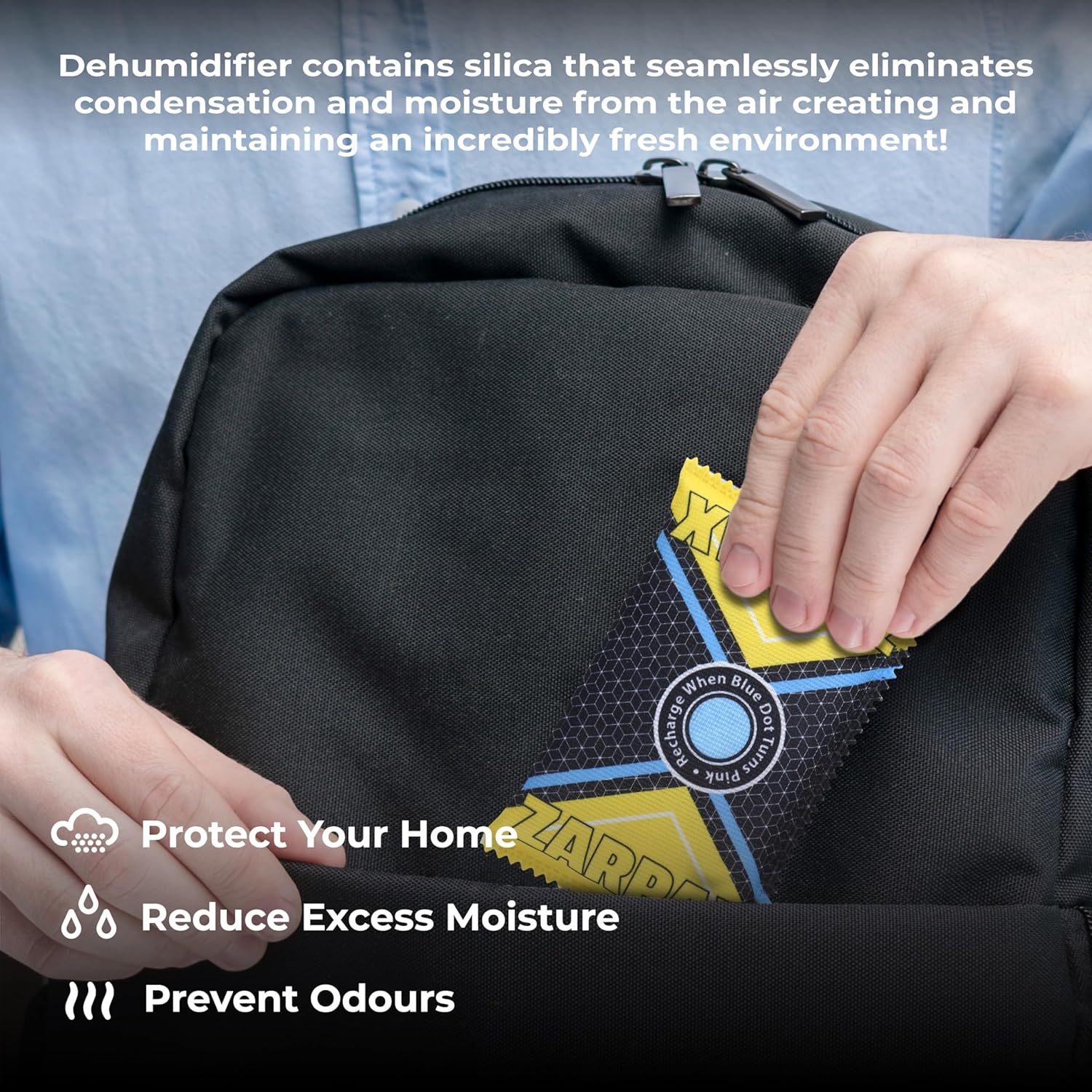 4.4 oz/125g Rechargeable Desiccant Packs Dehumidifier Bag - 4 Pack - Moisture Absorbers For Safes, Car, Bathroom, Storage - Moisture Remover Eliminates Humidity - Reusable Desiccant Bags