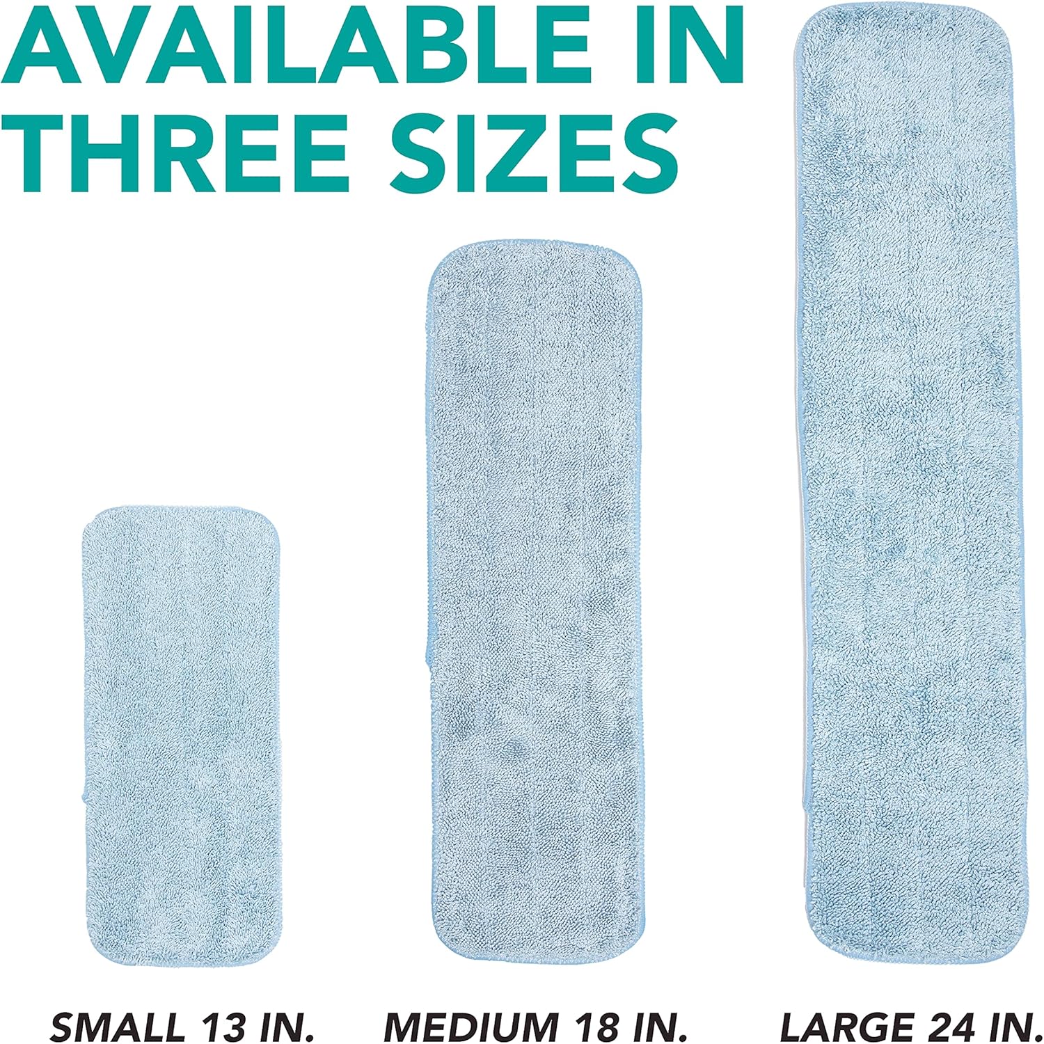 Arkwright Spray Mop Replacement Pads - (Pack of 12) Bulk Microfiber Flat Dry and Wet Refill Mop Pads Floor Cleaning, Compatible with Bona and Rubbermaid, Fits All Mop Heads, 13 in, Blue