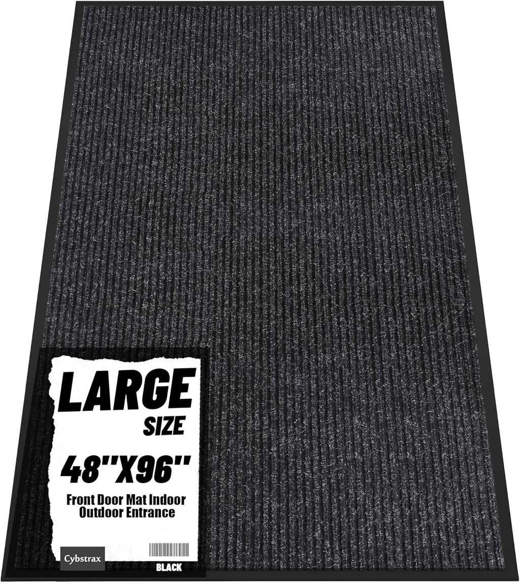 Front Door Mat Indoor Outdoor Entrance, 48" x 96" Dirt Resistant and Absorbent Door Mat, TPR Backing Non-Slip Doormats, Easy to Clean, Low Profile Welcome Floor Mat for Outside Entry