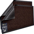 Sierra Concepts Front Door Mat X-Large Welcome Floor Mats - Entryway Indoor Outdoor Entrance Doormat, Patio, Porch, Muddy Dog Shoe, Inside Outside Low Profile 48x36in, 2-Pack Dark Brown