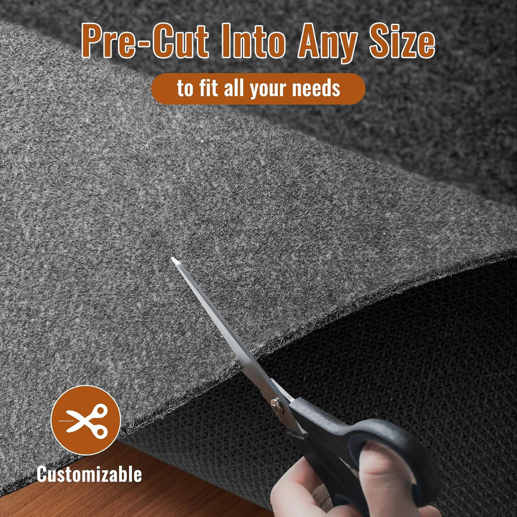 Felt Rug Pad, 3 x 5 Ft Rubber Non-Slip Rug Pad Gripper, Keep Rugs Secure and in Place, Extra Strong Under Carpet Mat Cushion - for All Floors