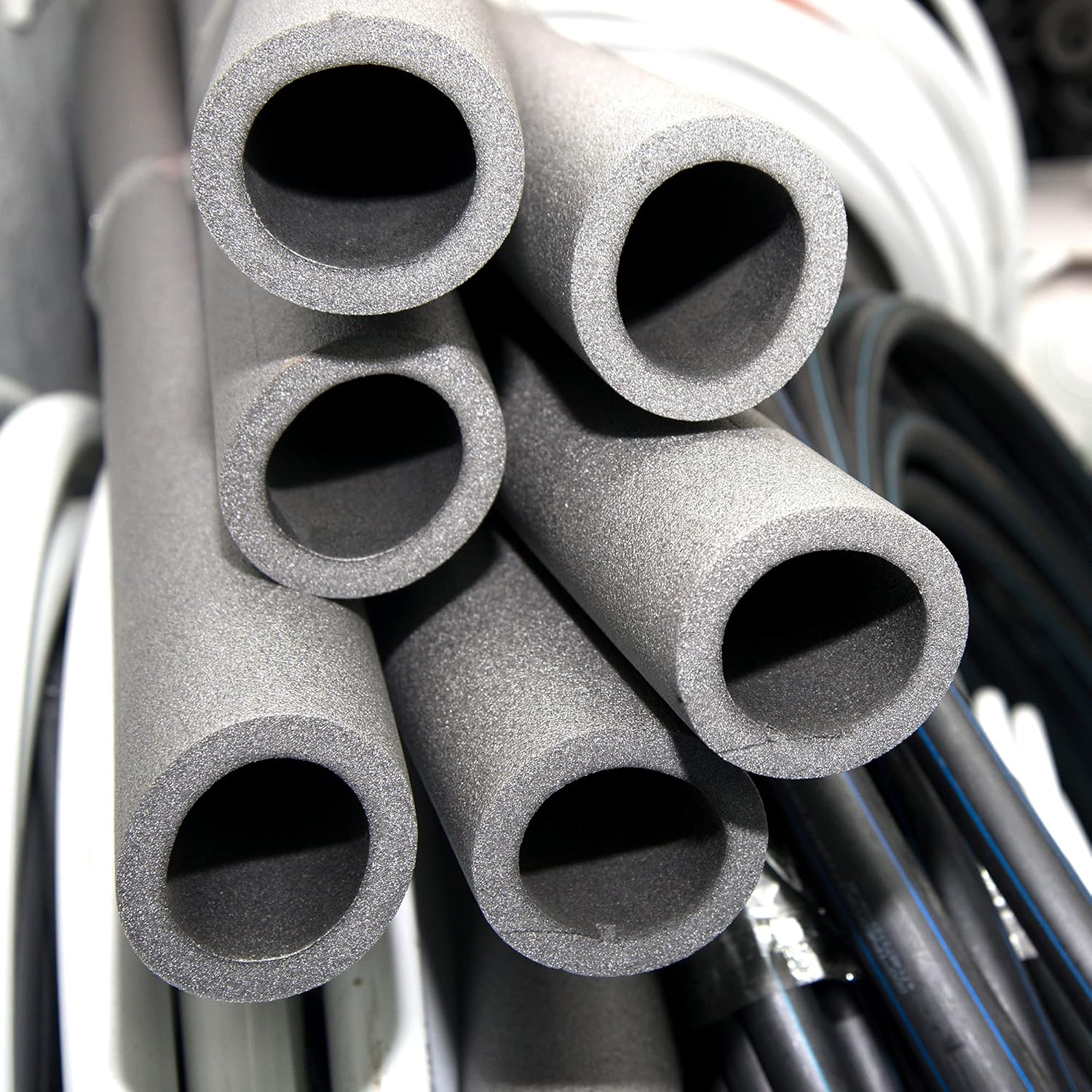 uxcell Foam Tube 1.64 Ft Length 1.17in ID 1.56in OD Hollow Pipe Cover for Protecting Pipes and Heat Preservation Black 4 Pack
