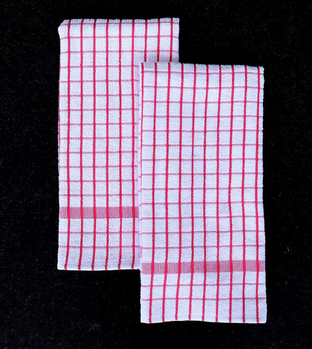 AMOUR INFINI Kitchen Towels Set of 4 - Highly Absorbent, Super Soft Terry Cotton 20x28 Inch Dish Towels with Hanging Loop - Hand & Tea Towels for Cleaning & Drying Dishes (Pink)