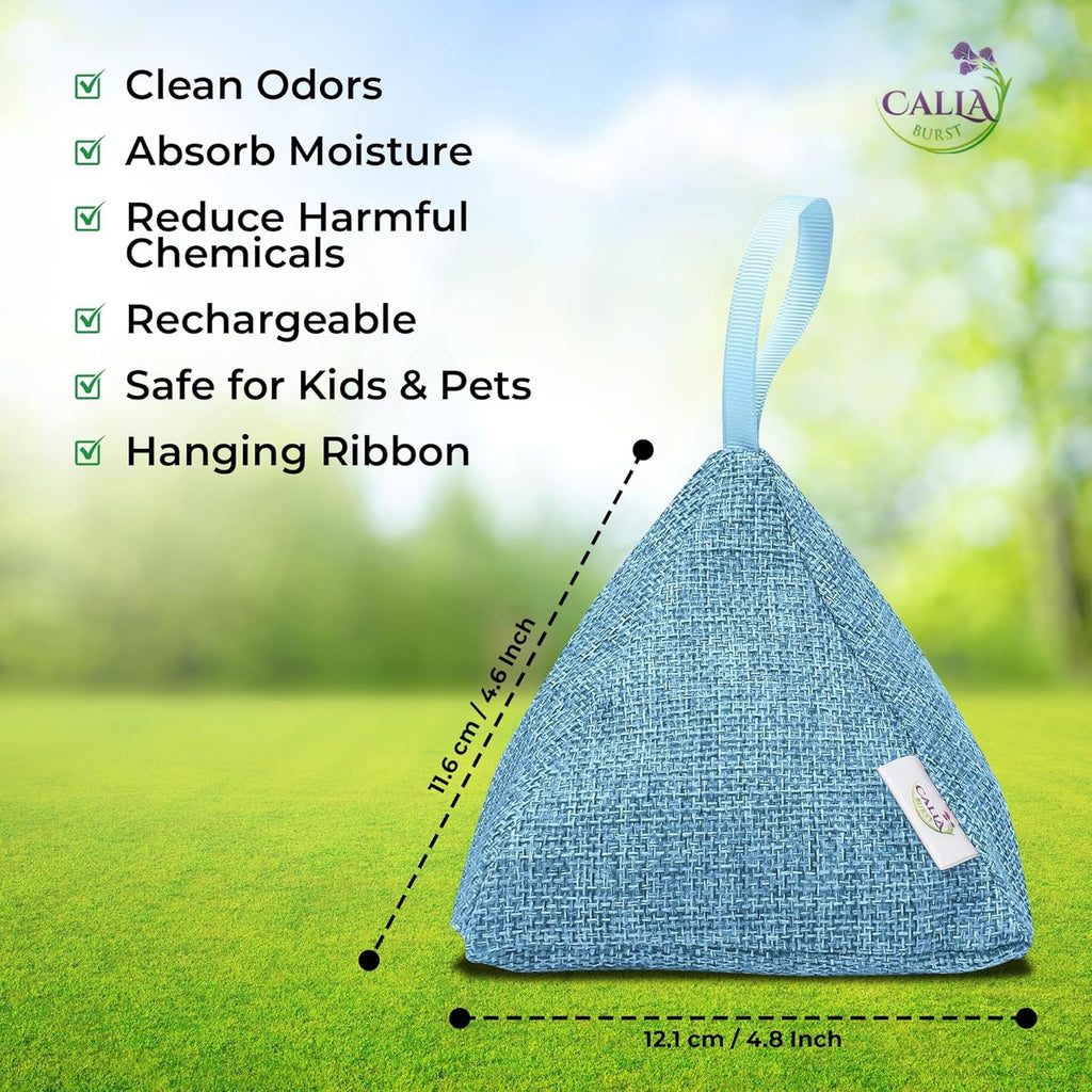4 Pack Bamboo Charcoal Air Purifier Bags 200 Grams Each - Odor Absorber & Eliminator for Home, Car, Pets, Activated Charcoal Natural Freshener, Eco-Friendly & Reusable Designer Colors)