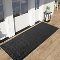 Yimobra 72x24 Indoor Outdoor Runner Rug, Heavy-Duty Waterproof Entrance Mat for High Traffic Areas, Commercial Grade Welcome Door Mat, Easy Clean, Black