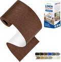 KING MOUNTAIN Linen Repair Patches, Self-Adhesive Linen Fabric Patches, 4 X 63 inch Extra Size, Multi Color, Can be Used for Linen Sofa Repair and Linen Clothes Repair (Medium Brown)