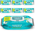 6 Packs Surface Wipes with Bleach, Thick & Large Dispose, All-Purpose Cleaner for Bathroom, Kitchen, Office, 600 Count Soft Flow, Biodegradable, Fresh Scent