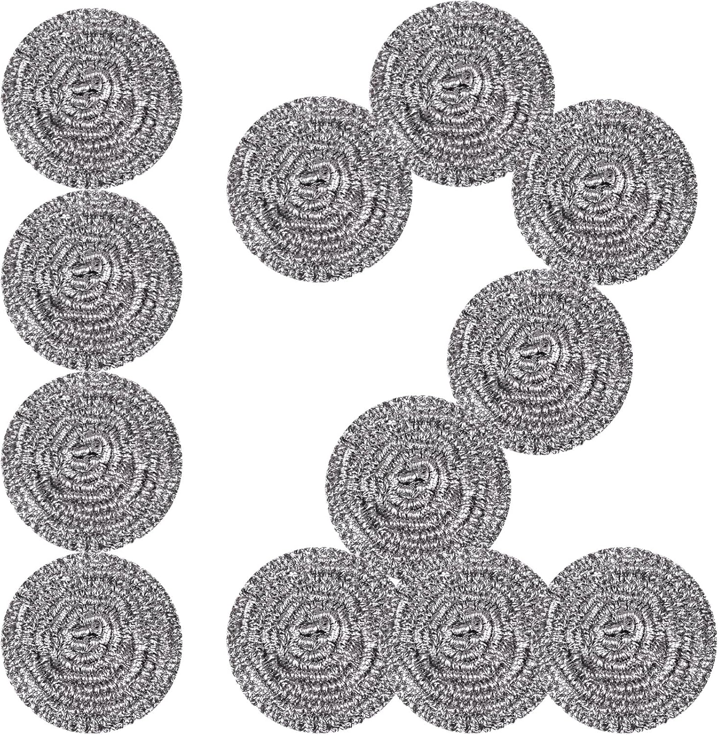 Stainless Steel Scrubber Scrubbing Scouring Pad Sponges Clean Pot Pan and Steel Wool for Kitchen Bathroom