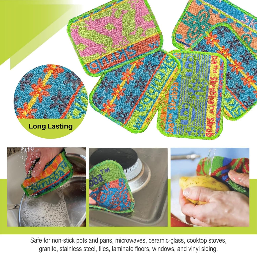 Wet-it! Skrubba 3-Pack Reusable Dish Scrubbers – Non-Scratch Scouring Pads for Kitchen & Household – Eco-Friendly, Dishwasher Safe Scrub Sponges for Dishes, Pots & Pans (Vogue)