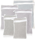 5-Piece Organic Cotton Laundry Bags with Zipper and Hanging Loop, 3 Sizes (S, M, L) Mesh Laundry Bag, Durable Cotton Mesh Laundry Bag for Delicate Underwear and Socks.