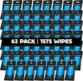 Fortress Car Interior Wipes (25 ct, Pack of 63) for Car Interior Cleaning, Dashboard, Seats, Detailing, and Steering Wheel [Travel Size] Skin-Safe Car Interior Cleaner Supplies