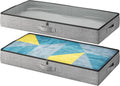 2-Pack Under Bed Storage Containers, 4.5 Inches Tall Low Profile Underbed Clothes Storage Organizer Bin with Sturdy Sidewalls/Bottom, Underbed Storage Bins 2 Storage Thin Bins