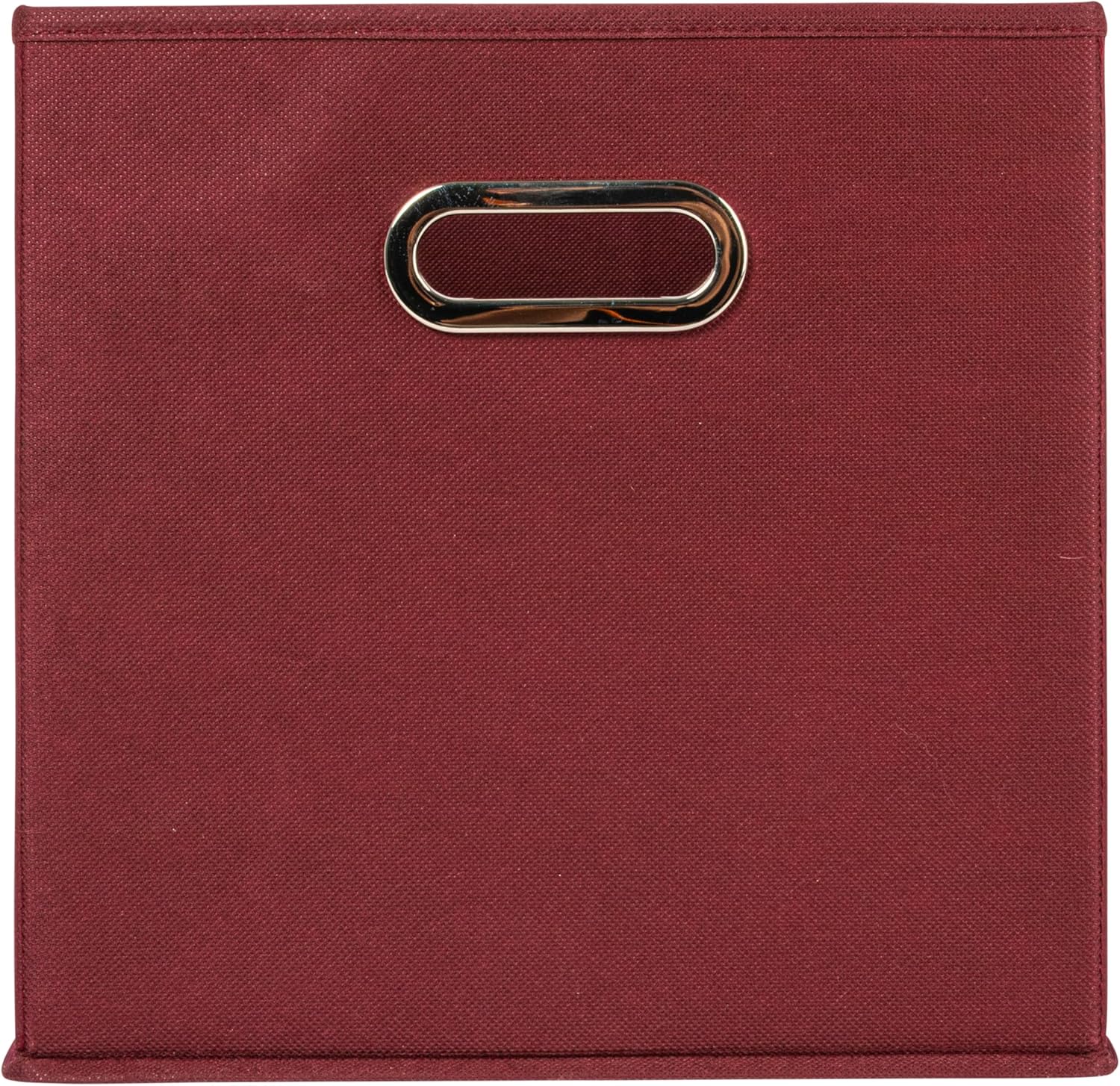 Household Essentials Fabric Storage Cube Bins, 6 Piece Set, Strong Poly-Woven Fabric, Chipboard Sides, Grommet Front Handle, Stackable and Foldable, Classic Design, Burgundy