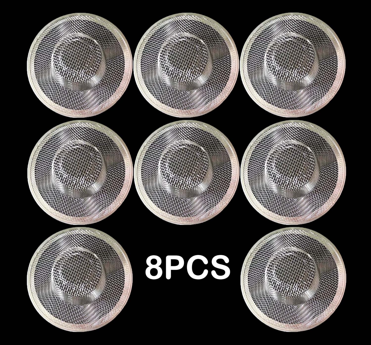 8PCS Metal Mesh Kitchen Sink Strainer, 3.54" Stainless Steel Slop Basket Filter Trap, Mesh Sink Drain Strainer Kitchen, Hair Basket Drain - Fits Most Kitchen Bathroom Sinks Shower Floor Drain