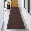 OLANLY Front Door Mat Indoor Outdoor Entrance, Waterproof Heavy Duty Doormat, Fade Resistant, Low Profile, Easy Clean Patio Porch Welcome Floor Mats for Entry, 71x23, Brown