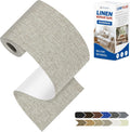 KING MOUNTAIN Linen Repair Patches, Self-Adhesive Fabric Patches, 4 X 63 inch Extra Size, Multi Color, Can be Used for Sofa Repair and Linen Clothes Repair (Cream-Gray 1.0)
