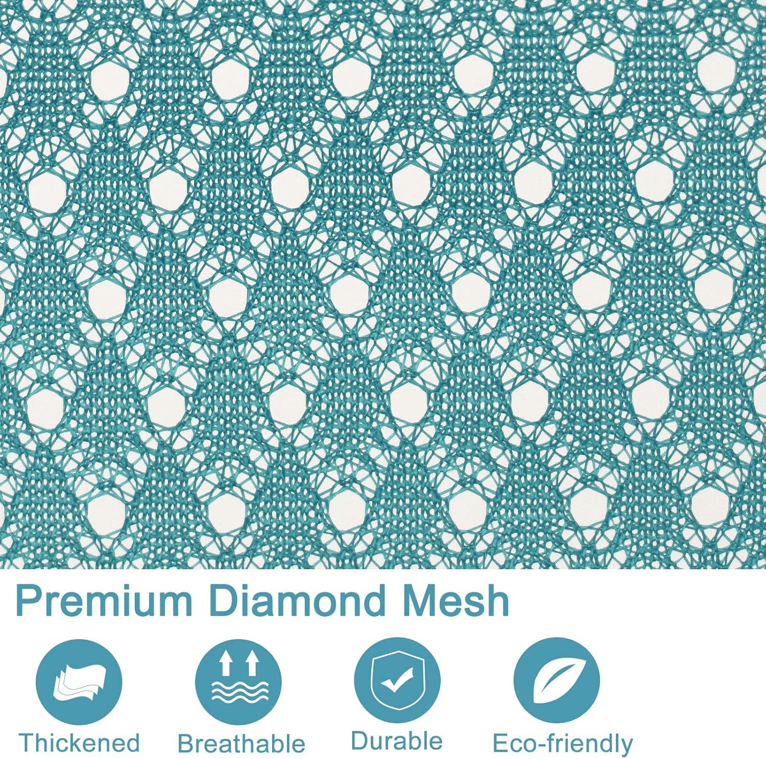 Polecasa Heavy Duty Diamond Large Mesh Laundry Bag with ID Tag and Locking Drawstring Closure - 24 x 36 inches - Laundry Hamper Liner, Washable Laundry Bags for Travel, Sports, Dorms (Aqua)