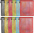 iMucci 12Pcs Mesh Bag 13"X15.5" Drawstring Gym Bag Nylon Mesh Drawstring Bag with Cord Lock Closure for Collecting Toys Travel Sports
