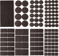 Felt Furniture Pads for Hardwood Floors 129 Piece, Furnigear Anti Scratches Felt Pads for Round, Square Chair Feet Self Adhesive Chair Felt Pads Sliders Moving Your Furniture Smoothly, Brown