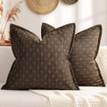 ZWJD Pillow Covers 24x24 Set of 2 Soft Polyester Textured Pillow Covers with Stylish Flange Edge Cozy Farmhouse Throw Pillows for Couch Bed Sofa Living Room