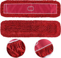 Matthew Cleaning 36'' Industrial Strength Cotton Dust Mop Refill Washable Replacement Heads for Residential & Commercial Use Fit Standard Dust Mop Frames, Hardwood, Concrete Floors Red 1 Pack