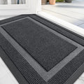 OLANLY Front Door Mat Indoor Outdoor Entrance, Waterproof All-Season, All-Weather Doormat, Sturdy Natural Rubber, Fade Resistant, Low Profile, Easy Clean Patio Porch Entryway Mat, 59x23, Grey