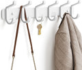 Coat Rack Wall Mounted Heavy-Duty: Metal Coat Hanger 6 Hooks for Hanging Hat, Clothes, Robe, Keys, Backpack, Bathroom Towels, Jacket, Purse - Closet, Door, Entryway, Mudroom (White, 1 Pack)
