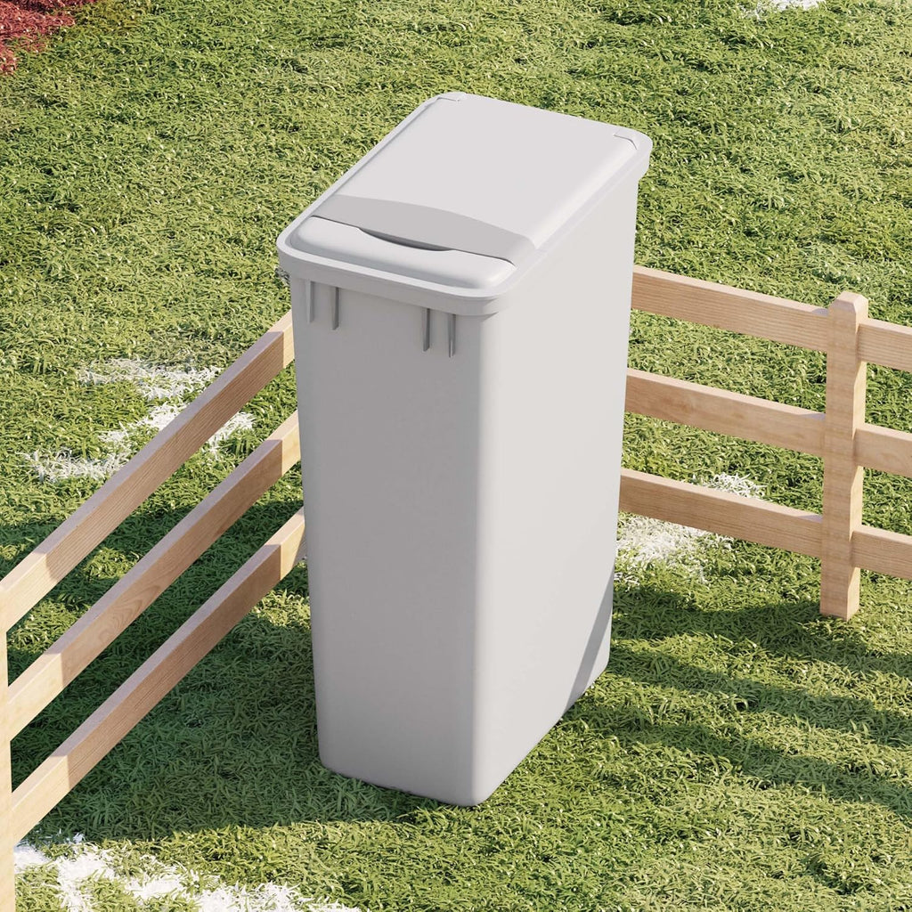 Dowell 50L Wastebasket Trash Container, 52.8Qt/13.2Gal, Plastic, Stackable, for Kitchen/Bathroom/Office, Fits Under Sink/Desk (Grey 4000 50 04)
