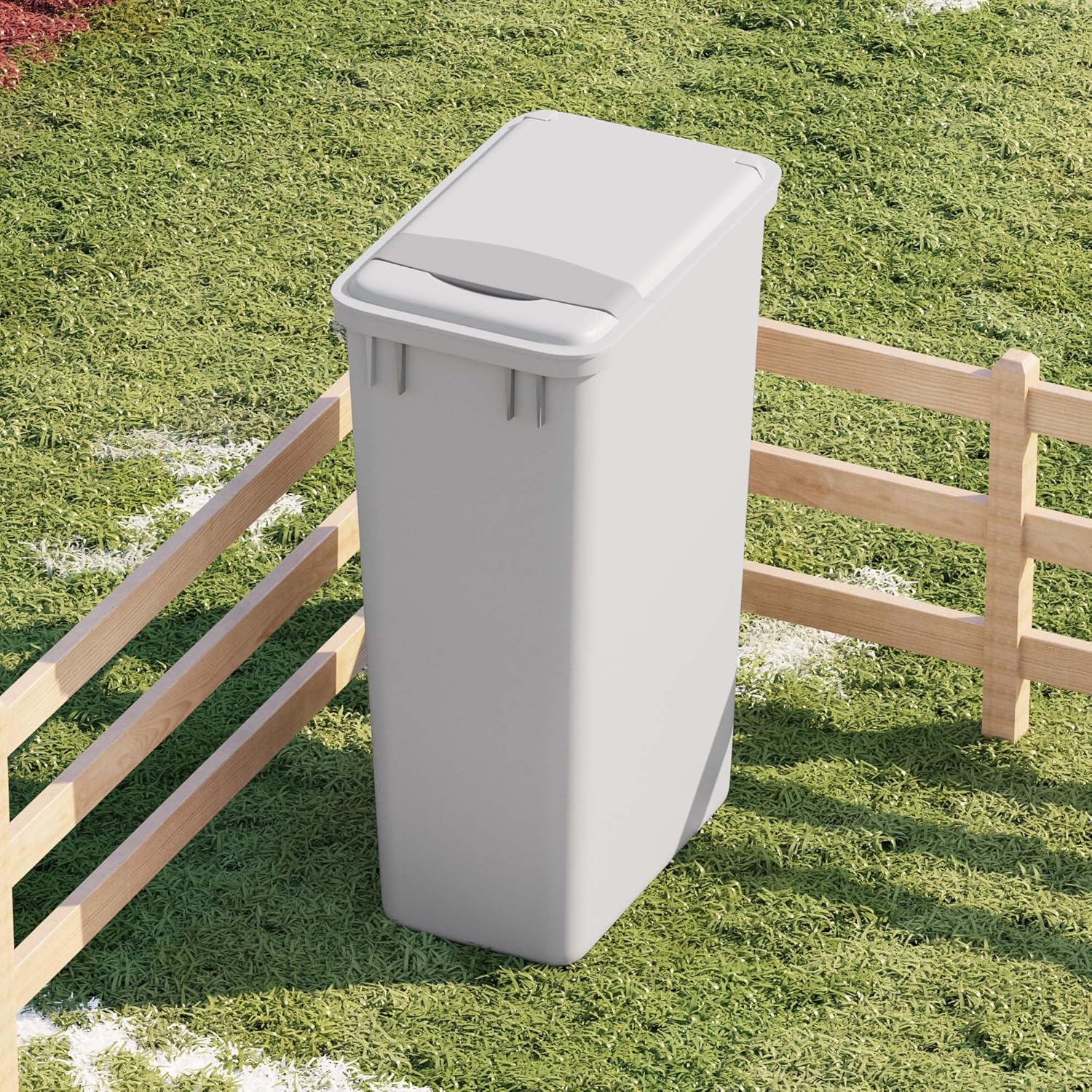 Dowell 50L Wastebasket Trash Container, 52.8Qt/13.2Gal, Plastic, Stackable, for Kitchen/Bathroom/Office, Fits Under Sink/Desk (Grey 4000 50 04)