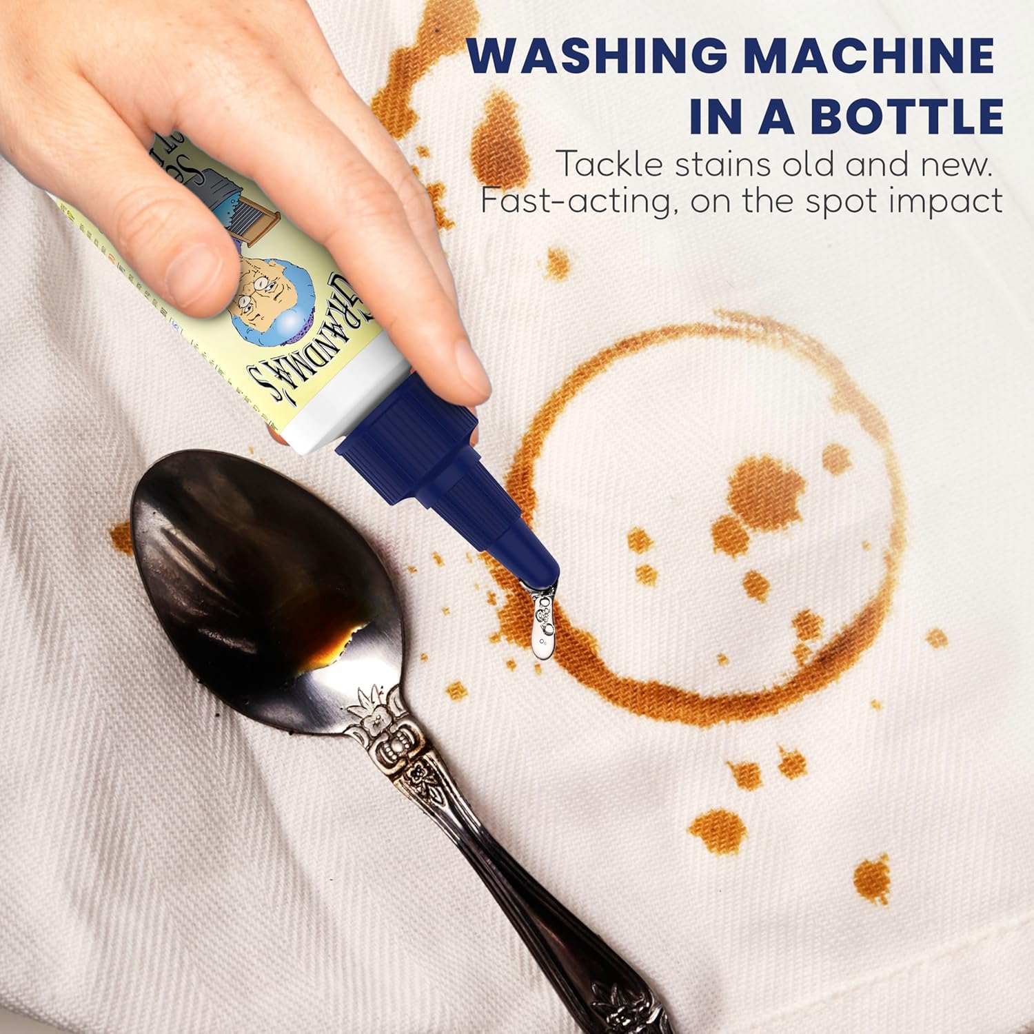 Grandma's Secret Spot Remover for Clothes - Chlorine, Bleach and Toxin-Free - Fabric Stain Remover Removes Oil, Paint, Blood and Pet Stains – 2 Ounce, Pack of 2