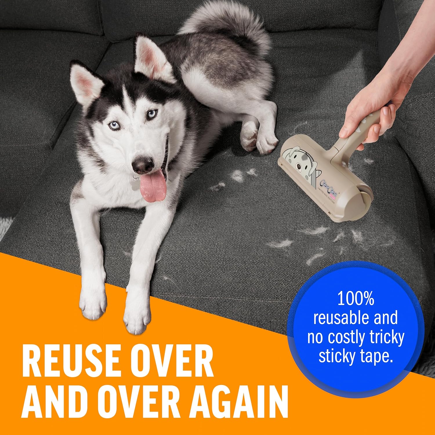 ChomChom Roller Pet Hair Remover - Reusable Dog and Cat Lint Rollers for Furniture, Couch, Car, and Clothes - Limited Dog Edition﻿