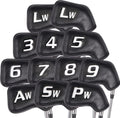 CHAMPKEY Premium Golf Club Covers for Men 12 Pack - Comfortable Polyurethane Golf Iron Covers - Ideal Golf Head Covers for Clubs