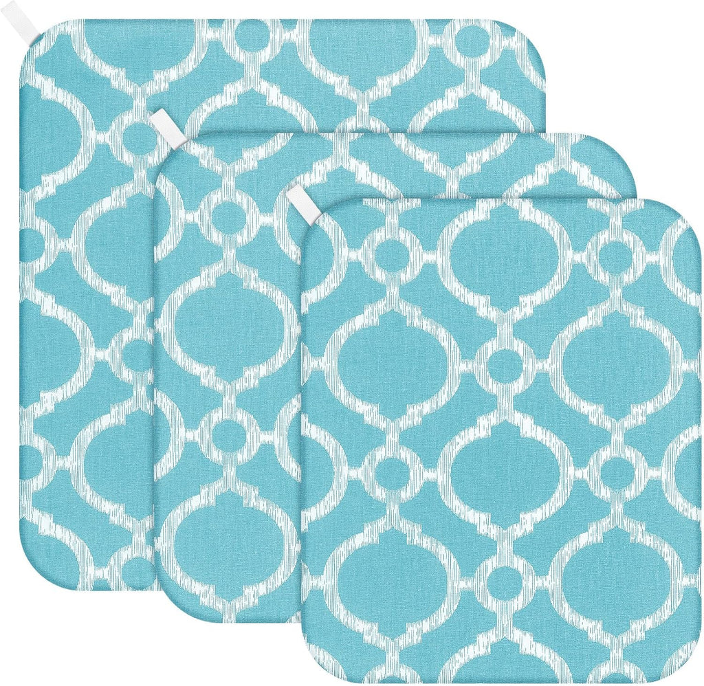 3 Pcs Heat Press Mats Compatible with Easypress 2 / Easypress Easy Press Mat Protective Resistant Double Sides Applicable Ironing Insulation for HTV Iron on Projects(Blue Lantern Pattern)