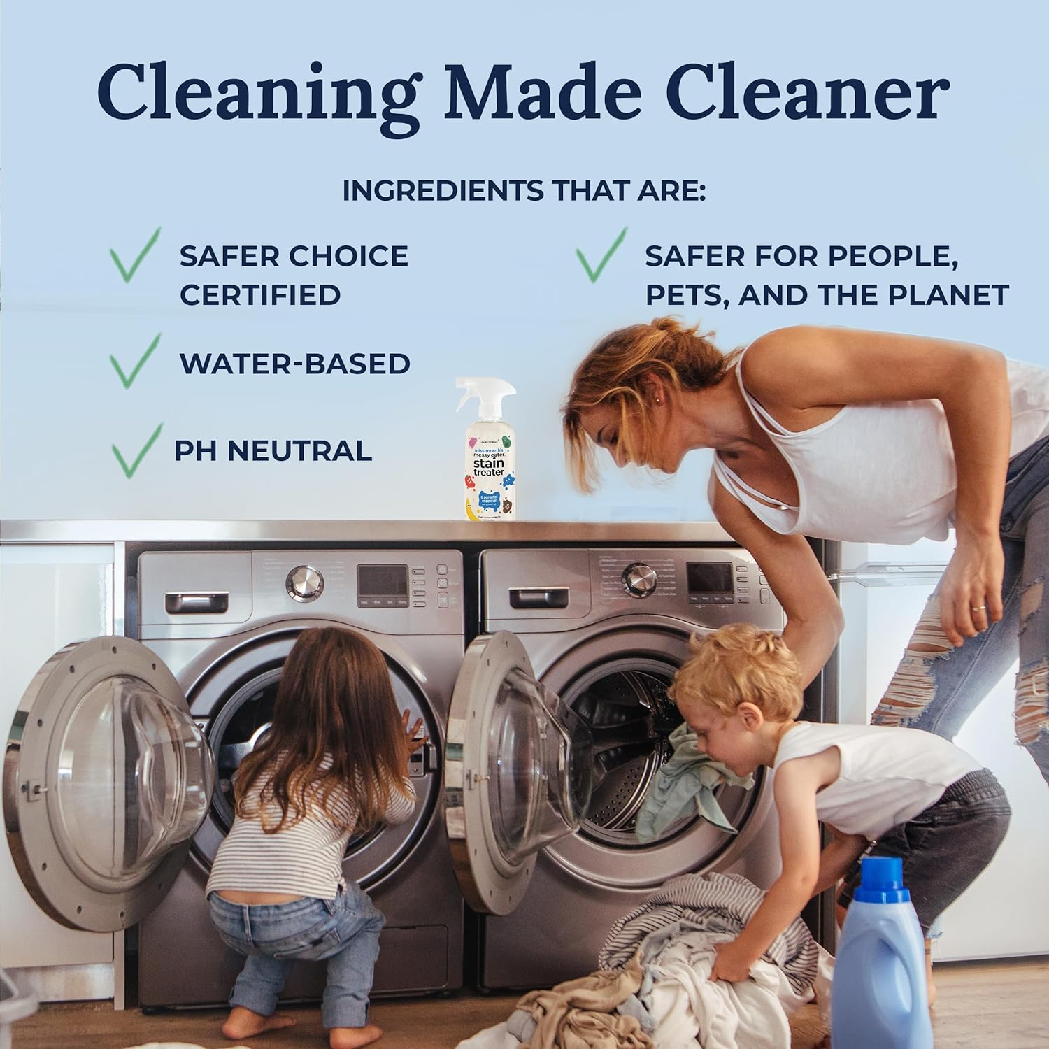 Miss Mouth's Messy Eater Stain Treater Spray - 16oz Stain Remover - Newborn & Baby Essentials - No Dry Cleaning Food, Grease, Coffee Off Laundry, Underwear, Fabric