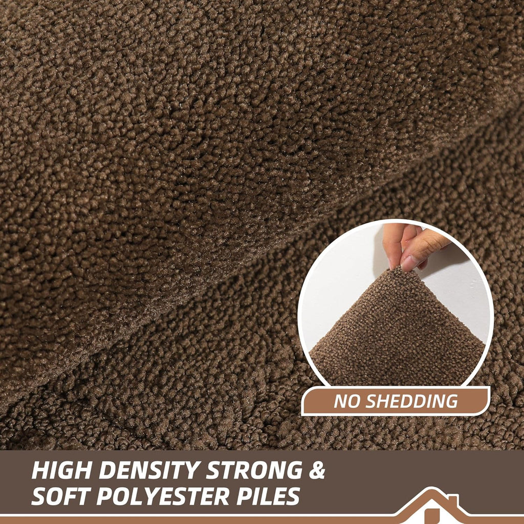 BEQHAUSE Door Mat 36" x 60", Non-Slip Door Mats Indoor Entryway Rugs Washable Low-Profile Absorbent and Stain Resist Floor Mats, Dog Door Mat for Front Back Door, Muddy Wet Shoes & Paws, Brown