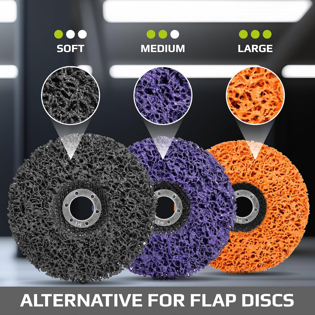 4.5 Inch Paint Stripping Disc - Rust Remover Wheel, Abrasive Discs Rust, Oxidation, Paint Remover Stripper Discs - Soft Strip Discs 4 1/2 for Angle Grinder GRAFF 10 Packs (7/8" Arbor)