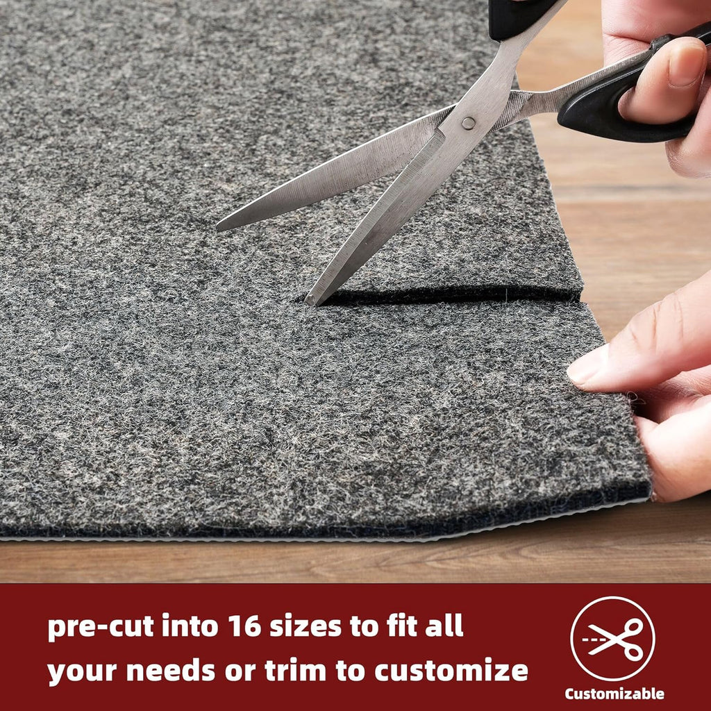 BAGAIL Felt and Natural Rubber Backing Rug Pads 1/8” Thick, Round 4 Feet Non Slip Rug Gripper Keep Rugs in Place, Under Area Rug Protective Cushioned Pads, Carpet Runners, Hardwood Floors Protection