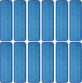 12 Pack Microfiber Mop Pad Universal Commercial/Industrial/Professional 17-18 Inch Head- Heavy Duty Wet & Dry Cleaning Refills Reusable Mop Refills Fit for Most Bona/Rubbermaid/Flat Mops