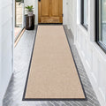 OLANLY Front Door Mat Indoor Outdoor Entrance, Waterproof Heavy Duty Doormat, Fade Resistant, Low Profile, Easy Clean Patio Porch Welcome Floor Mats for Entry, 71x23, Beige