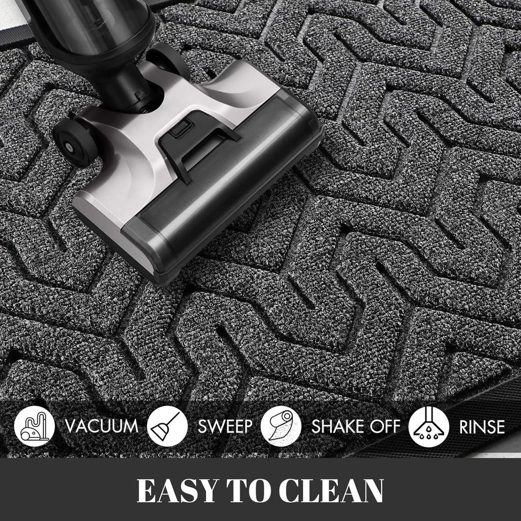 Yimobra Large Door Mat Outside Entrance 47x24, Waterproof Heavy Duty Outdoor Mats for Front Door, Non Slip Rubber Entry Mat for Garage Patio, Easy Clean, Mix Grey