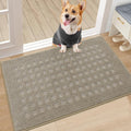BEQHAUSE Waffle Door Mats Indoor 20"x32", Dog Mat for Muddy Paws Absorbent and Dirt Resist Floor Mats Non-Slip Washable Rugs for Entryway, Welcome Mat for Front Back Door, Muddy Wet Shoes, Beige