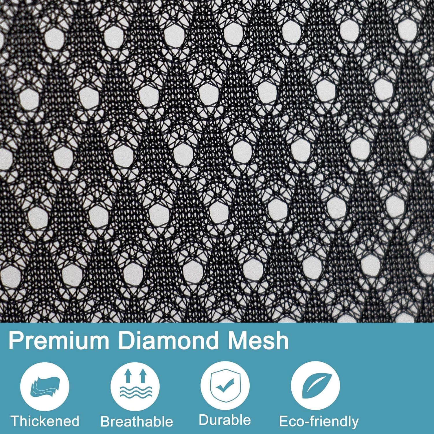 Polecasa Diamond Mesh Laundry Bags, 24 x 36 inches Heavy Duty Mesh Laundry Bag with ID Tag and Drawstring Closure, Large Laundry Hamper Liner, Washable Laundry Bags for Travel, Sports, Dorms (Black)