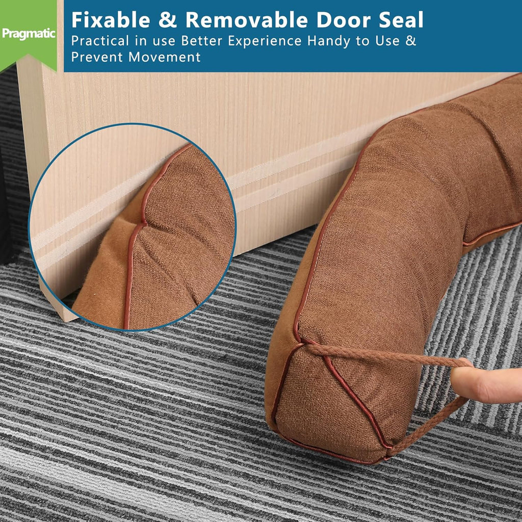 Triangle Under Door Draft Stopper 36 inch Weighted Draft Blocker Bottom Seal Noise Air Guard for Doors and Windows, Brown