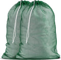 Handy Laundry Mesh XL Laundry Bags - Durable, Machine Washable with Secure Drawstring Closure - Perfect for College Dorms, Laundromats, Apartments (Green, Large 24" x 36", 2-Pack)