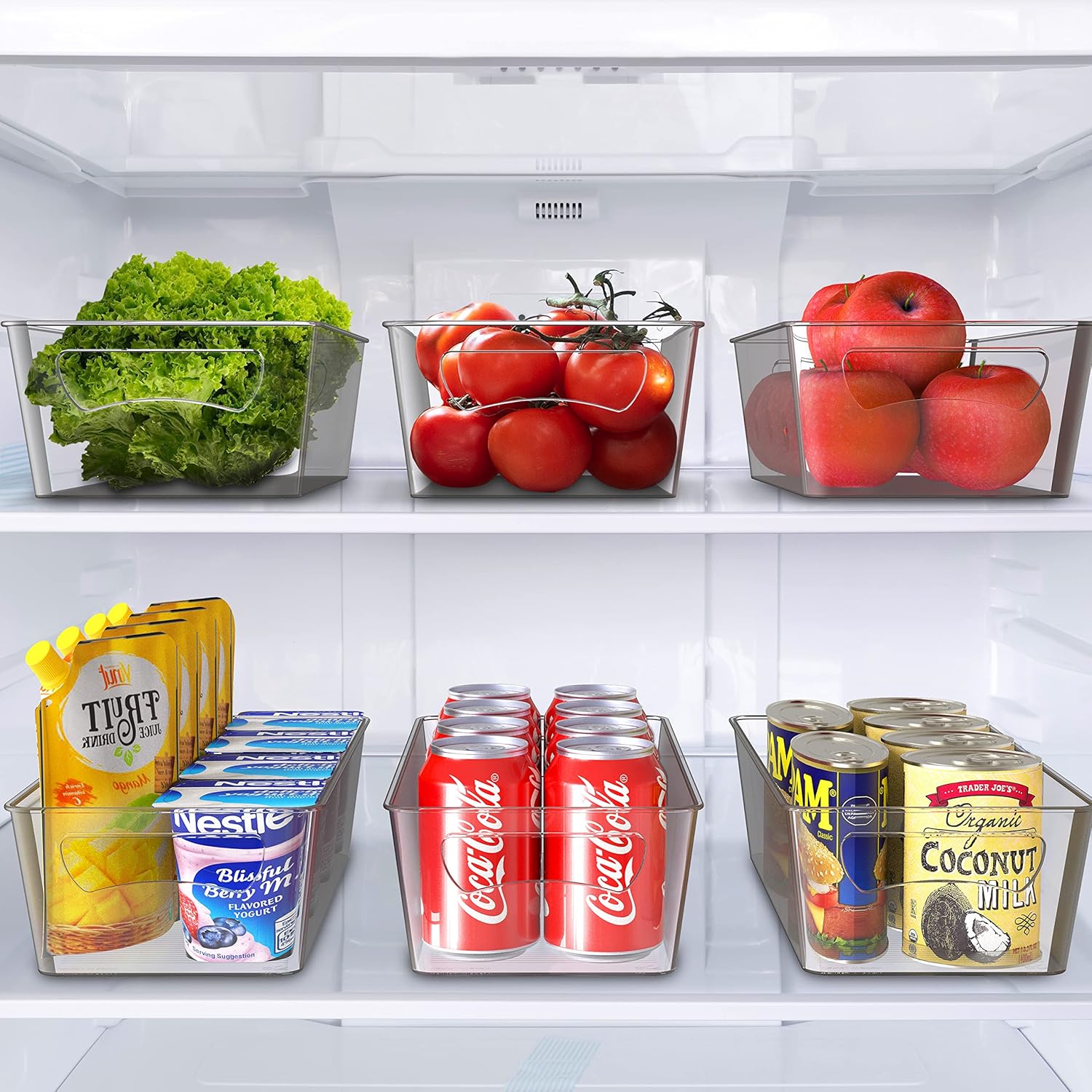 Simple Houseware Freezer Organizer Bins, 12'' x 6'', 2 Packs