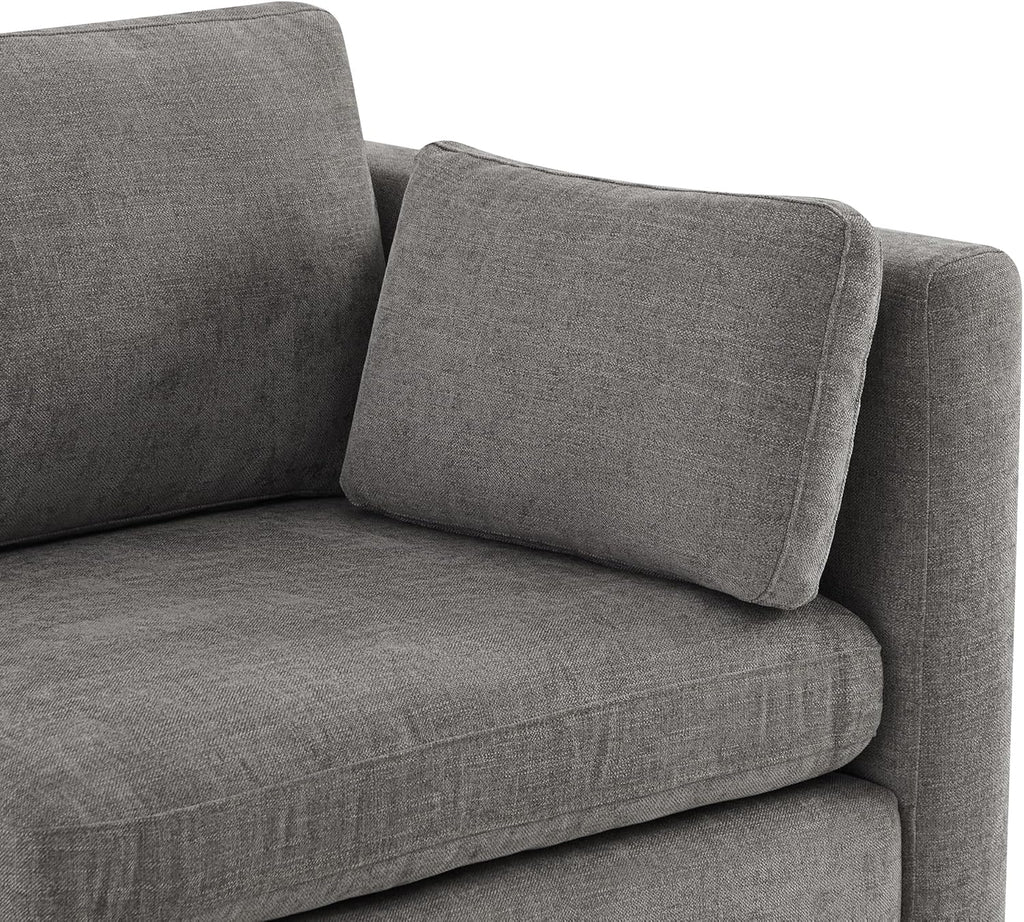 CHITA Oversized Modular Cloud Sectional Fabric Sofa Set, FSC Certified U Shaped Couch Reversible Chaise Modular Sectional Couch, 112 inch Width,5 Seat Modular Sofa Includes 2 Storage Ottomans, Grey